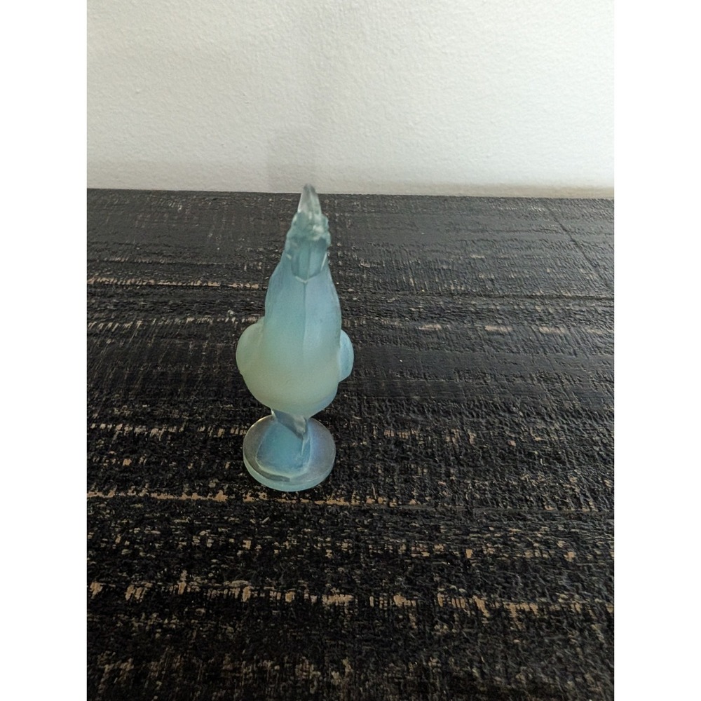 Sabino Glass France Opalescent Rooster Figurine - Signed 1930s Art Deco 3.5" - Picture 2 of 8